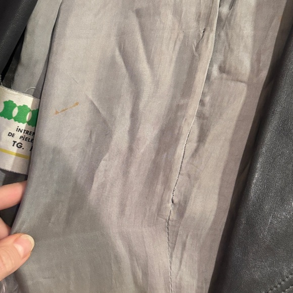 Vintage Gray Long Leather Trench Coat - women’s XS - Picture 15 of 16